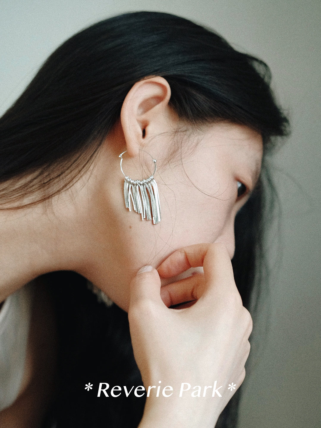 White Tassel ear Loops