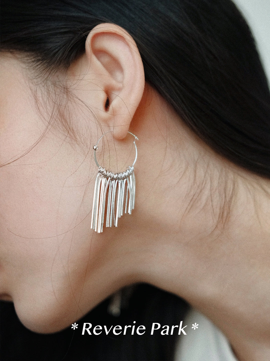 White Tassel ear Loops