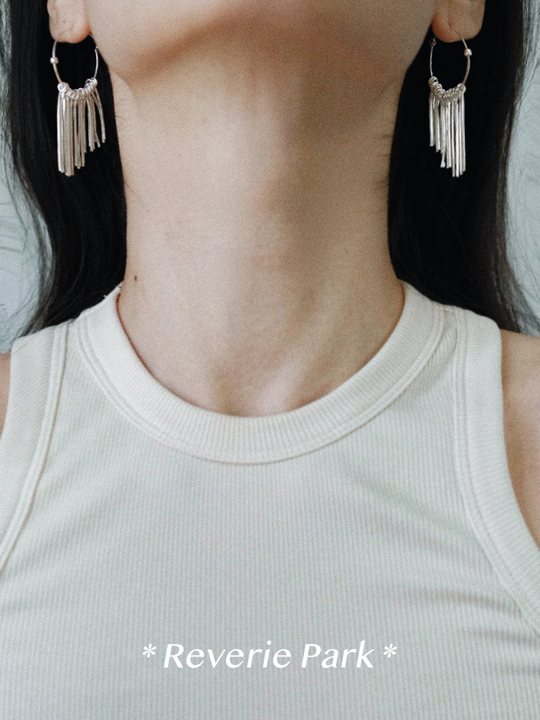 White Tassel ear Loops